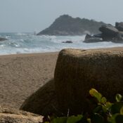 scenic coastal beach at santa marta colombia
