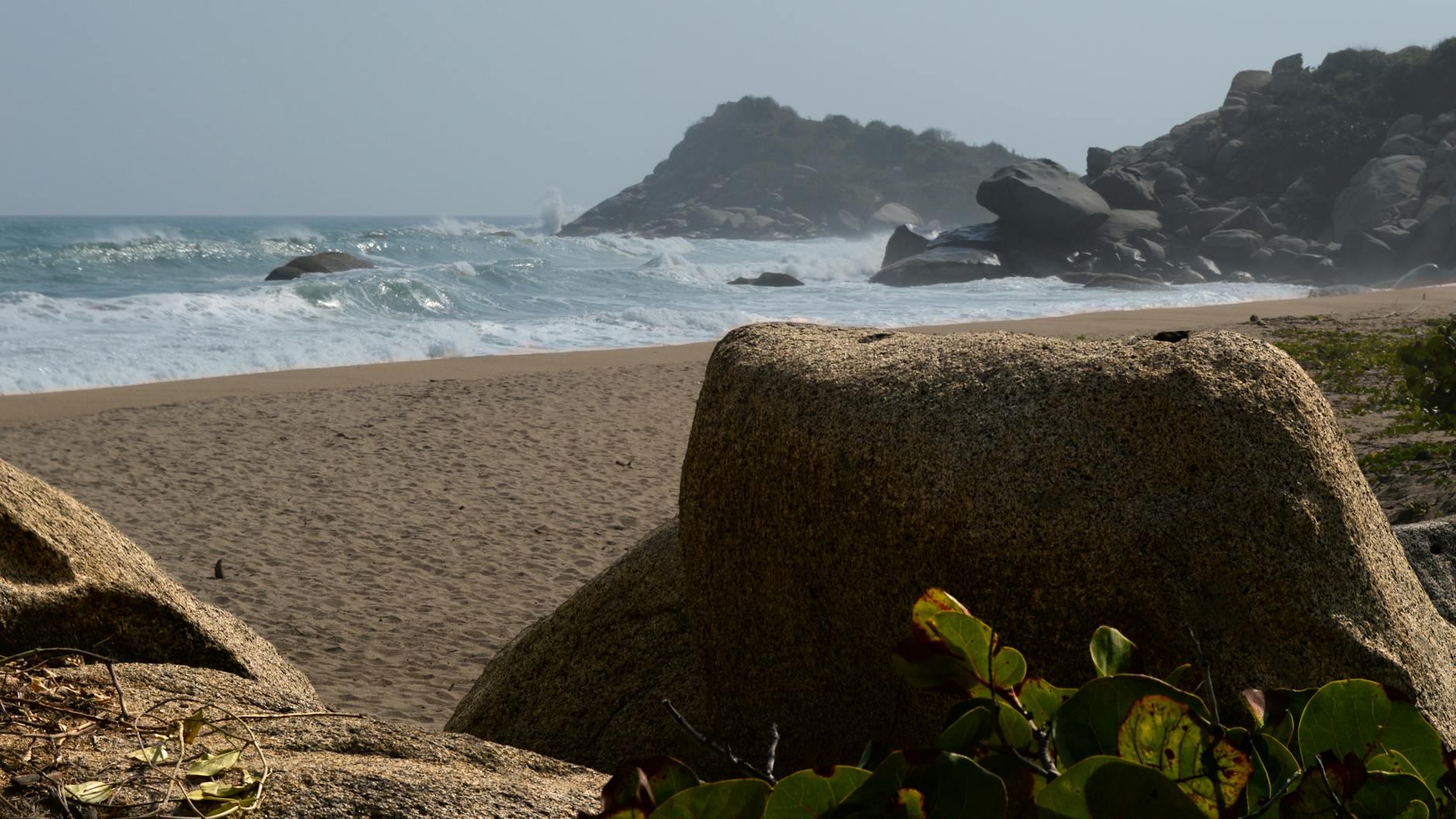 scenic coastal beach at santa marta colombia